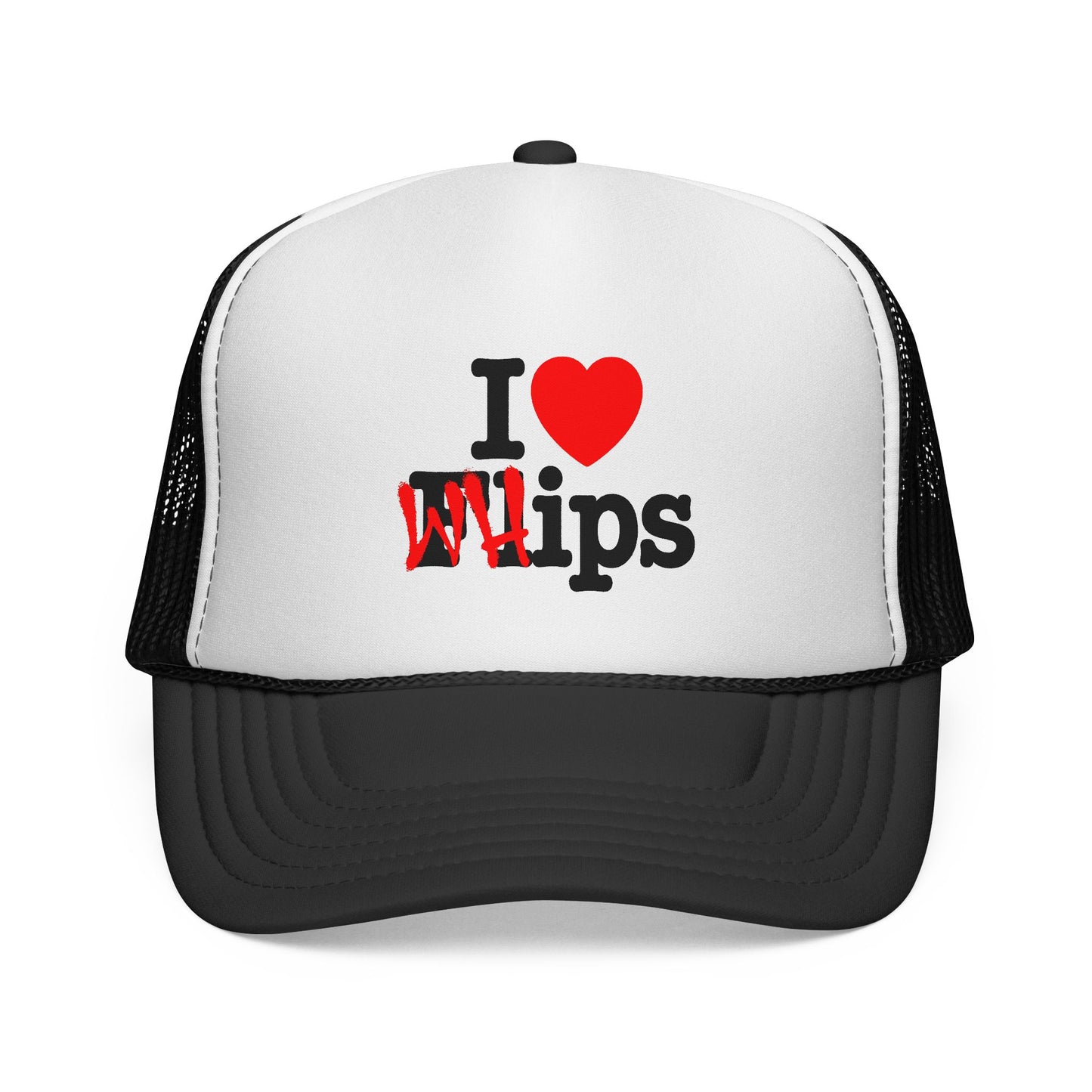 "I Heart Whips" Trucker Cap - Black/White
