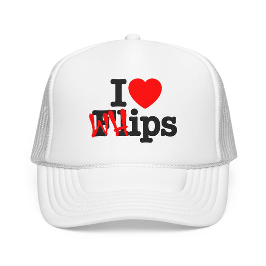 "I Heart Whips" Trucker Cap - White