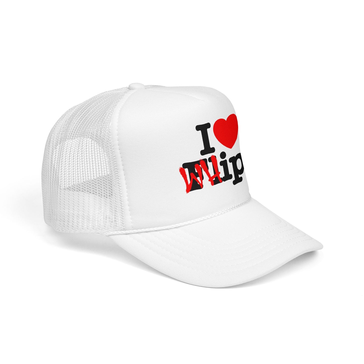 "I Heart Whips" Trucker Cap - White