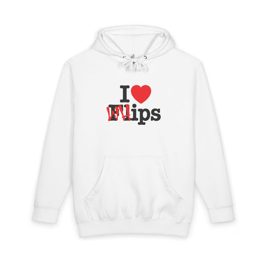 "I Heart Whips" Heavyweight Pullover Hoodie - White