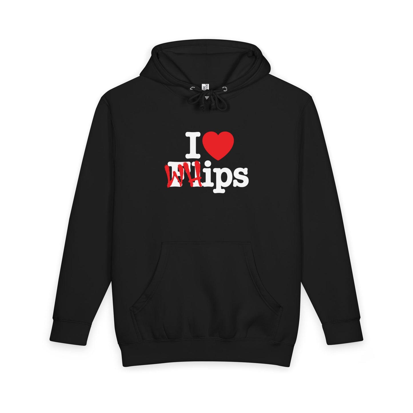 "I Heart Whips" Heavyweight Pullover Hoodie - Black